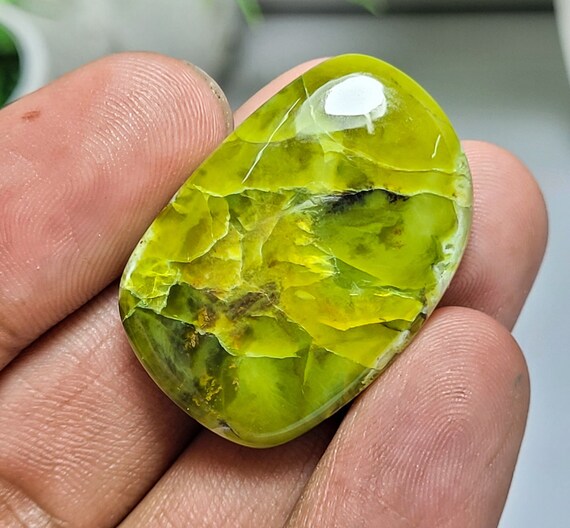AAA+ Quality Natural Green Opal Cabochon Gemstone 43.20 Ct. Wonderful Designer Green Opal Fancy Shape 31X21X7 MM Loose For Making Jewelry