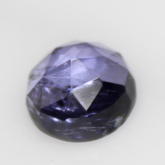 Natural Blue Iolite Faceted Flat Back Gemstone: 1.95 Carat Round, 8x8x5 mm