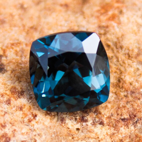 Natural London Blue Topaz Faceted: 4.20 Carat Cushion Shape Cut Gemstone, (8x8x6 mm)