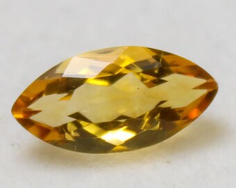 Faceted Marquise Citrine Gemstone: Natural Yellow Jewelry Making Stone, 12x6x4mm, 1.90 Carat