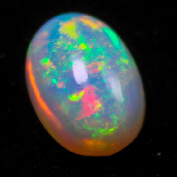 Natural Ethiopian Opal Cabochon: Multi Fire Oval Gemstone (2.30 Carat)