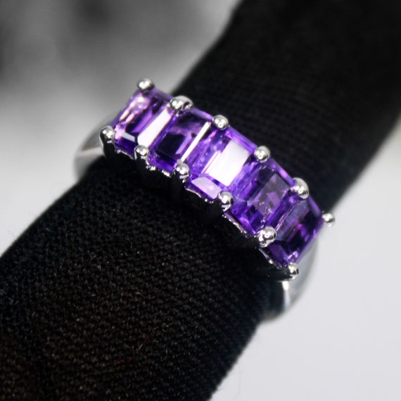 Natural  Purple Amethyst Ring, Amazing .925 Sterling Silver Ring , Beautiful Ring ,Silver Ring, Purple Amethyst Ring, U.S Ring Size 8
