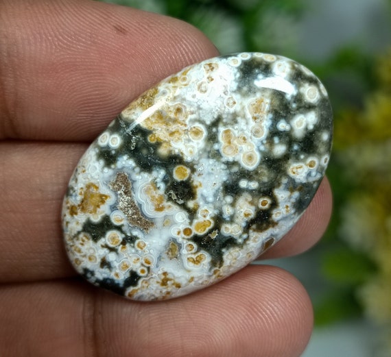AAA+ Quality Natural Ocean Jasper Cabochon Gemstone 38.20 Ct. Wonderful Designer Ocean Jasper Oval Shape 36X23X6 MM Loose For Making Jewelry