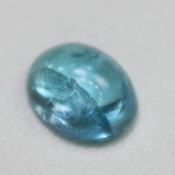 Natural Blue Apatite Cabochon: 1.20 Carat In Oval Shape Gemstone, 8x6x3.5 mm