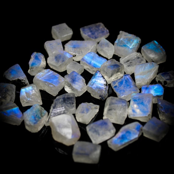 Raw Rainbow Moonstone: Natural Rough Gemstone Crystals (5mm-20mm)