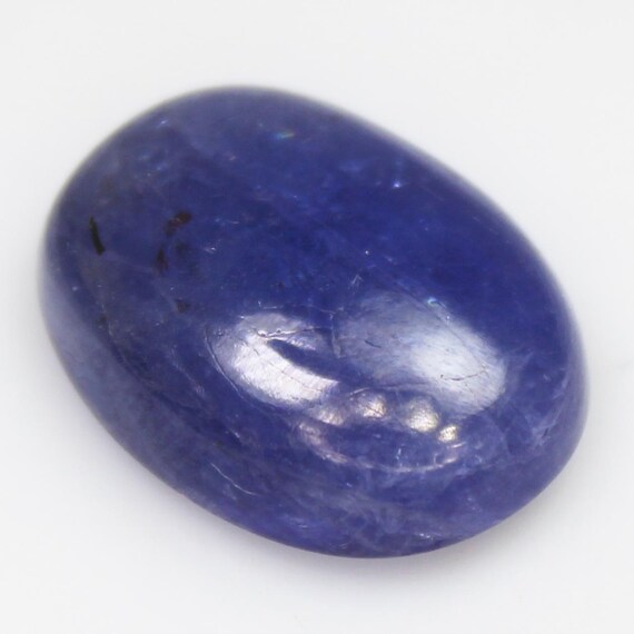 Natural Tanzanite Oval Cabochon: Loose Purplish Blue Gemstone, 13.55 Carat