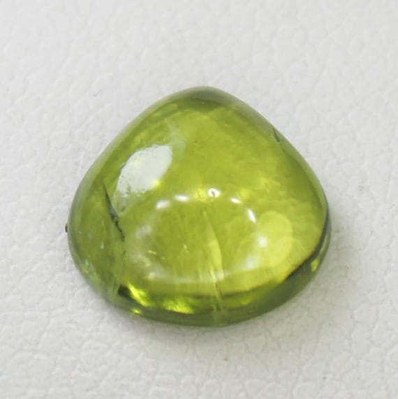 Natural Green Peridot Cabochon: 2.00 Carat Heart-Shape Gemstone 8X8X3 mm Size