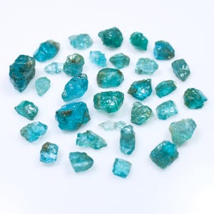 Raw Blue Apatite Crystal Chunks: Natural Gemstone Lot (5-16mm)
