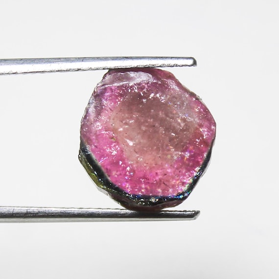 Watermelon Tourmaline Slice: 4.30 Carat Fancy Cut Gemstone