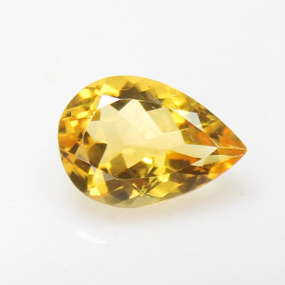Faceted Yellow Citrine: Natural Pear-Shape Gemstone from Brazil (3.60 Carats)