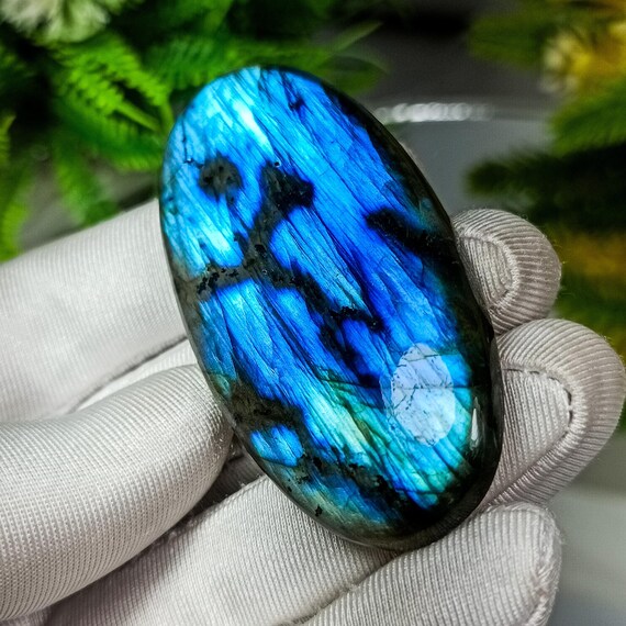 Oval Labradorite Cabochon: Natural Gemstone (63x30x8MM, 136 Carats)