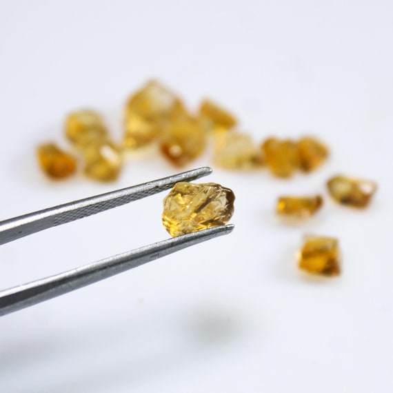 Natural Yellow Citrine Rough Lot: Raw Gemstone Crystals, 13.00 Cts