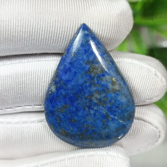 Natural Lapis Lazuli Pear Cabochon: Flat Back Loose Gemstone (48 CT)