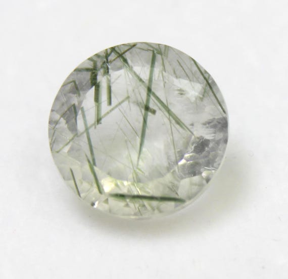 Faceted Black Rutile Quartz: 5.30 Carat Round Gemstone