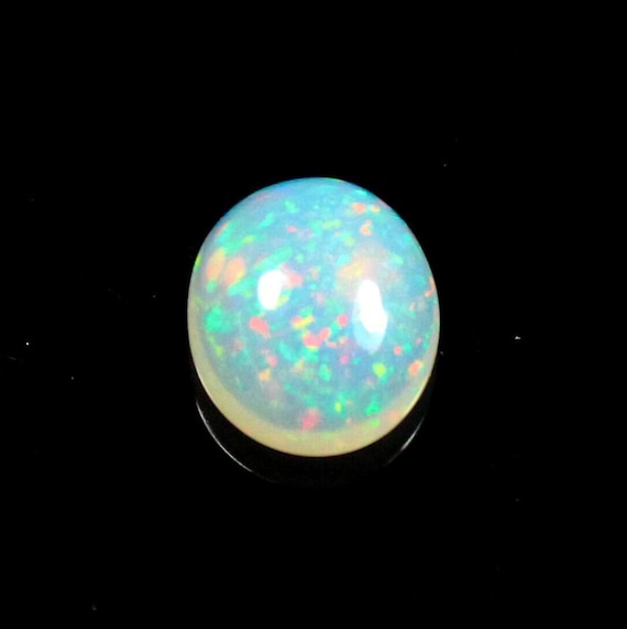 Natural Welo Opal Cabochon: Multi Fire Oval Gemstone (10x9x4 MM, 1.85 CTS)