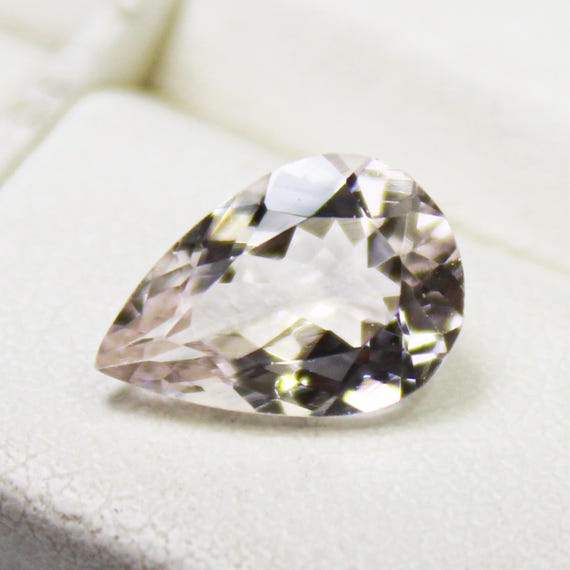 Natural Pink Morganite Gemstone: 1.35 Carat Pear, 10x7x4 mm Size
