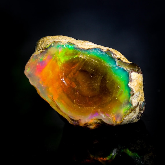 100% Natural Opal Raw, Specimen Opal Raw, Natural Ethiopion Opal Raw, Rainbow Fire, Opal Rough 33x21x23 MM, 75.35 CTS.
