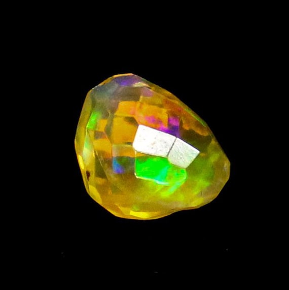 Specimen Opal Cut, Ethiopian Opal Faceted, Checker Cut Opal, Natural Opal Crystal, Tumble Opal, Welo Fire Opal, 14x11x8 MM, 6.80 Cts.
