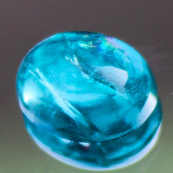 Natural Blue Apatite Cabochon: 1.60 Carat Gemstone (8x6x4 mm Size In Oval Shape)