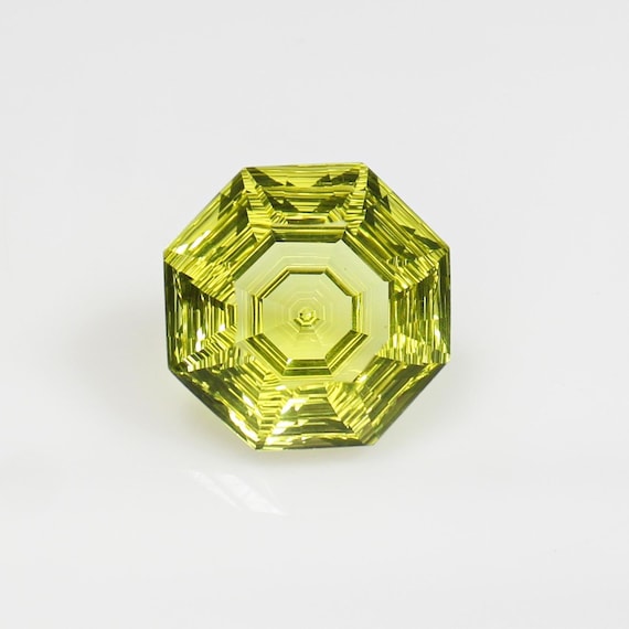Faceted Lemon Quartz Gemstone: Fancy Cut Yellow Quartz, 20.70 Carats