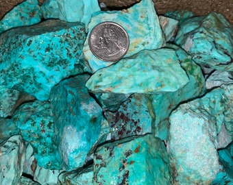 Winter Sale!! 500 Carat Lots of Natural Turquoise Rough + a Free Faceted Gemstone