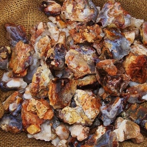 Summer Sale!! 3000 Carat Lots of Natural Fire Agate Rough + a Free faceted gemstone