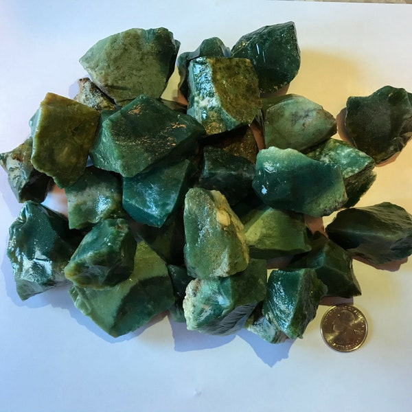 Summer Sale!! 2000 Carat Lots of Green Jasper Rough + a Free Faceted Gemstone
