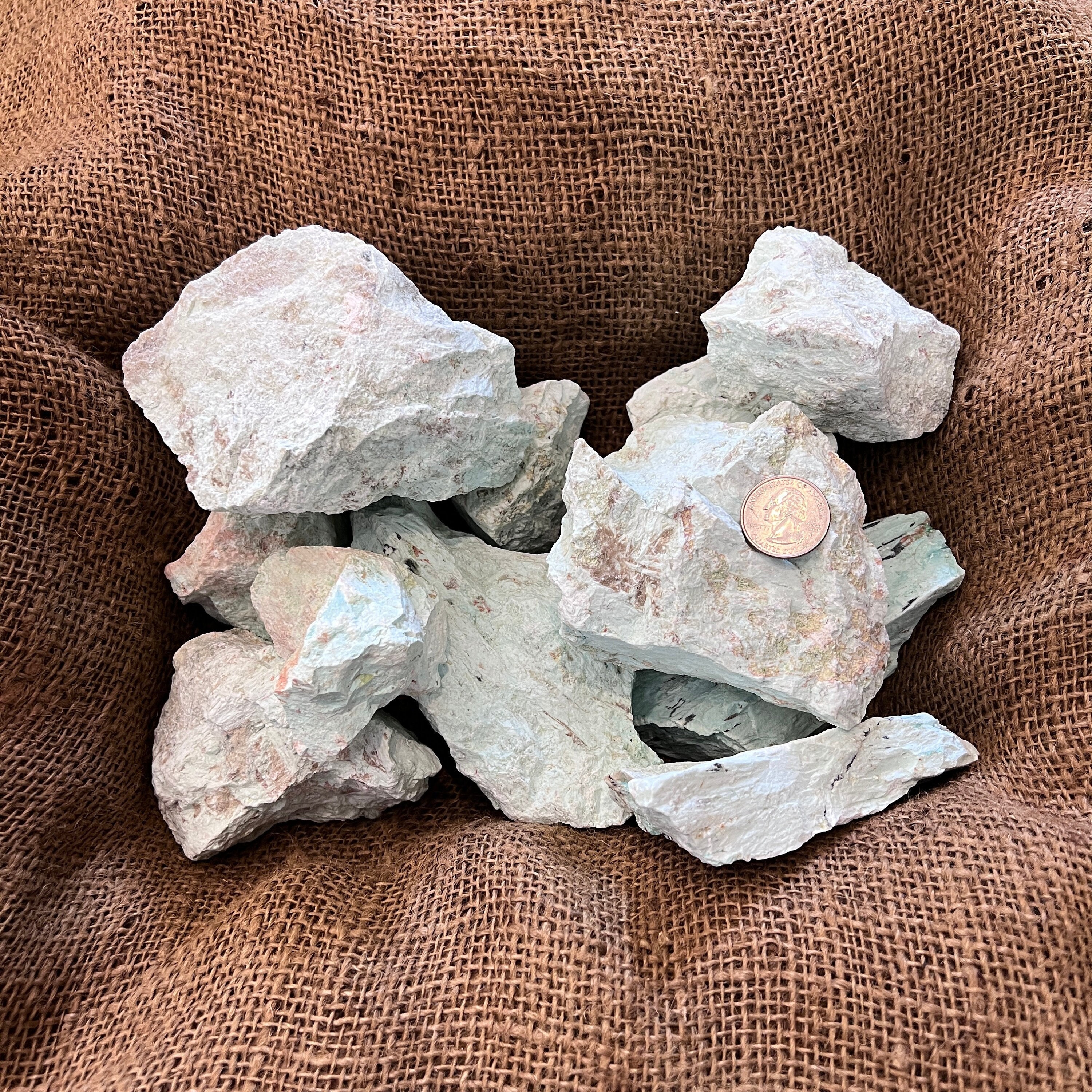 Big Sale!! 3000 Carat Lots of White Turquoise Rough Plus a Free Faceted Gemstone