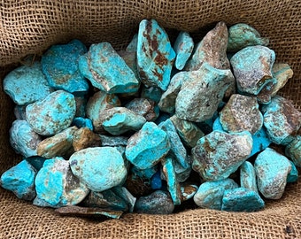 Summer Sale!! 500 Carat Lots of Old Stock Kingman, AZ Turquoise Rough High End + A Free Faceted Gemstone