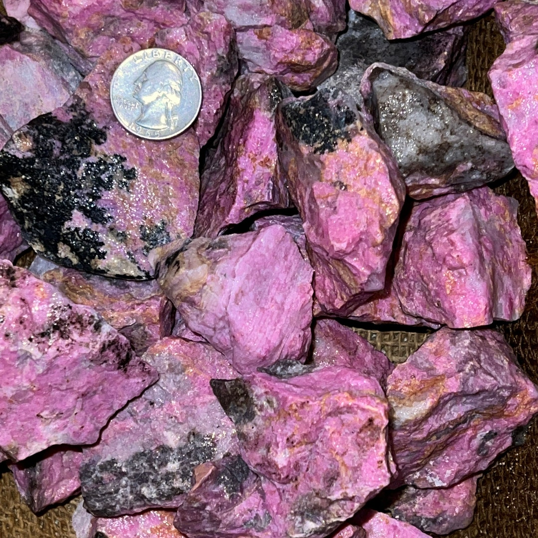 Summer Sale 500 Carat Lots of PINK Rhodonite Rough MEDIUM Size Plus a ...