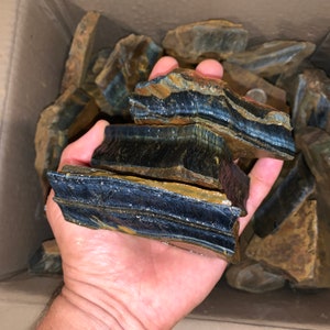 Summer Sale!! LARGE BLUE Tiger Eye Rough - 5,000 Carat Lot + a FREE Faceted Gemstone (Very Rare)