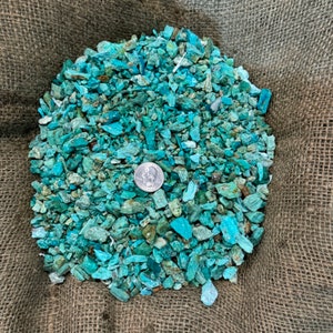 Big Sale!! 500 Carat Lots of (TINY) Natural Turquoise Rough + a Free Faceted Gemstone