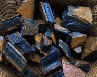 Big Sale!! BLUE Tiger Eye Rough - 500 Carat Lots + a Free Faceted Gemstone!