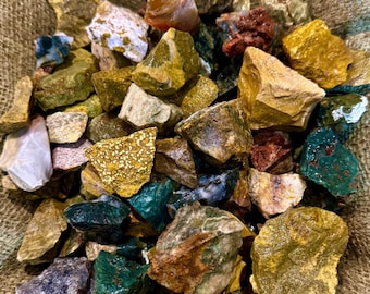 Big Sale!! 500 Carat Lots of Ocean Jasper Rough + a Free Faceted Gemstone