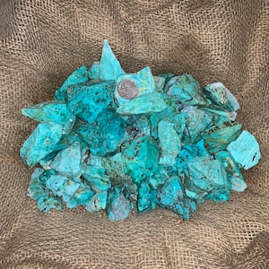 Big Sale!! 1000 Carat Lots of Natural Turquoise Rough + a Free Faceted Gemstone