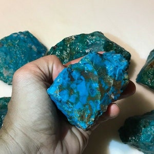 Winter Sale!! Wholesale 5 POUND Lots of All Natural Chrysocolla and Turquoise Rough (Large Pieces) (Wet)