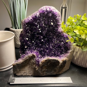 Summer Sale!! Amethyst Cut Base Size 6 (3.5-6 lbs) Amethyst Druze Geode Home Decor