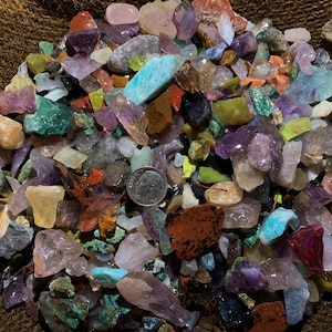 Summer Sale!! 3000 Carat Lots of SMALL Natural Tumble Rough - Very Nice + Free Faceted Gemstone