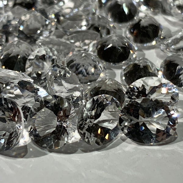 Clear Quartz ALL NATURAL REAL Faceted Gemstones - Wholesale - (10-100) Carat lots. Mixed sizes