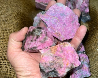Spring Sale!! 2000 Carat Lots of PINK Rhodonite Rough (LARGE Size) Plus a FREE Faceted Gemstone