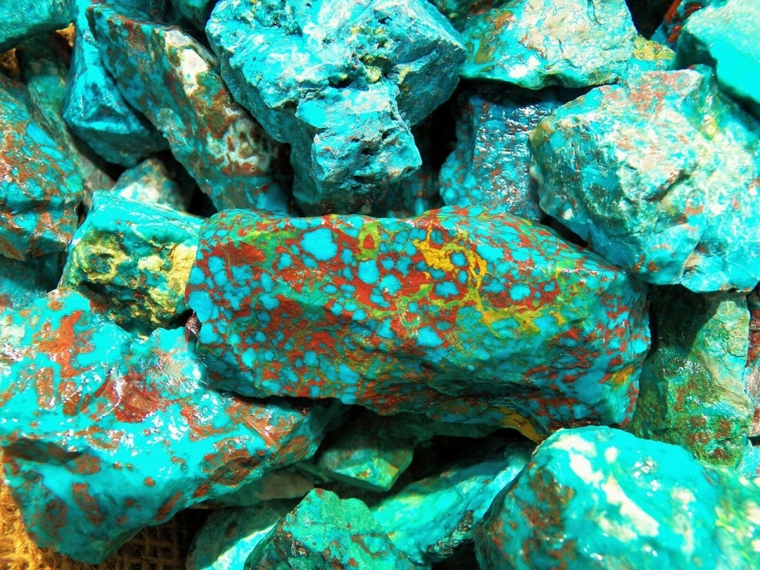Halloween Sale 2000 Carat Lots of Chrysocolla and Turquoise Rough Plus