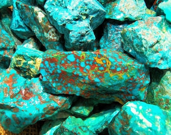 Big Sale!! 2000 Carat Lots of Chrysocolla and Turquoise Rough Plus a Free Faceted Gemstone