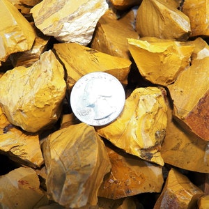 Winter Sale!! WHOLESALE Lots of Yellow Jasper Rough + a VERY Nice FREE Faceted Gemstone (3 lbs, 5 lbs, or 11 lbs)