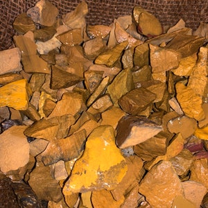 Big Sale!! 1000 Carat Lots of (SMALL) Yellow Jasper Rough - Plus a Free Faceted Gemstone