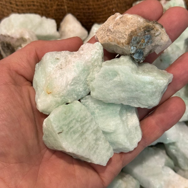 Summer Sale!! 500 Carat Lots of Natural Amazonite Rough Plus a FREE Faceted Gem