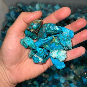 Summer Sale!! 1000 Carat Lots of SMALL Chrysocolla and Turquoise Rough + a Free faceted Gemstone