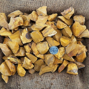 Big Sale!! 3000 Carat Lots of Yellow Jasper Rough Plus a Free Faceted Gemstone