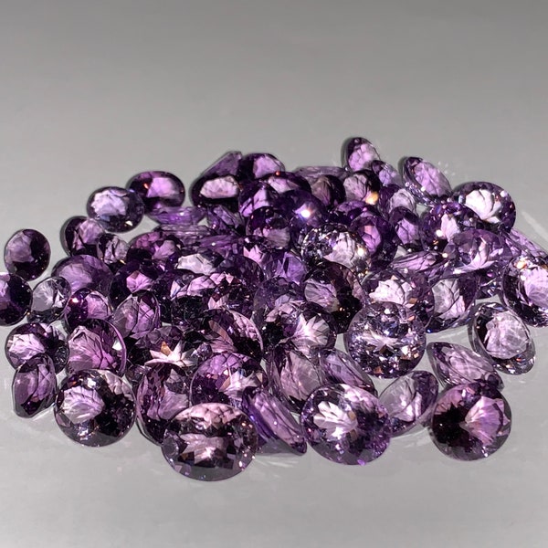 Summer Sale!! Purple Amethyst ALL NATURAL REAL Faceted Gemstones - Wholesale - (10-100) Carat lots. Mixed sizes - Top Quality