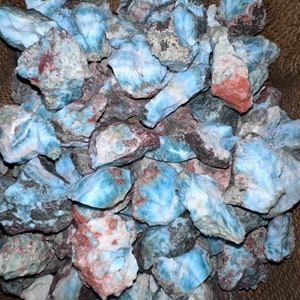 Big Sale!! 1000 Carat Lots of Natural Larimar Rough + a Nice Free faceted Gemstone
