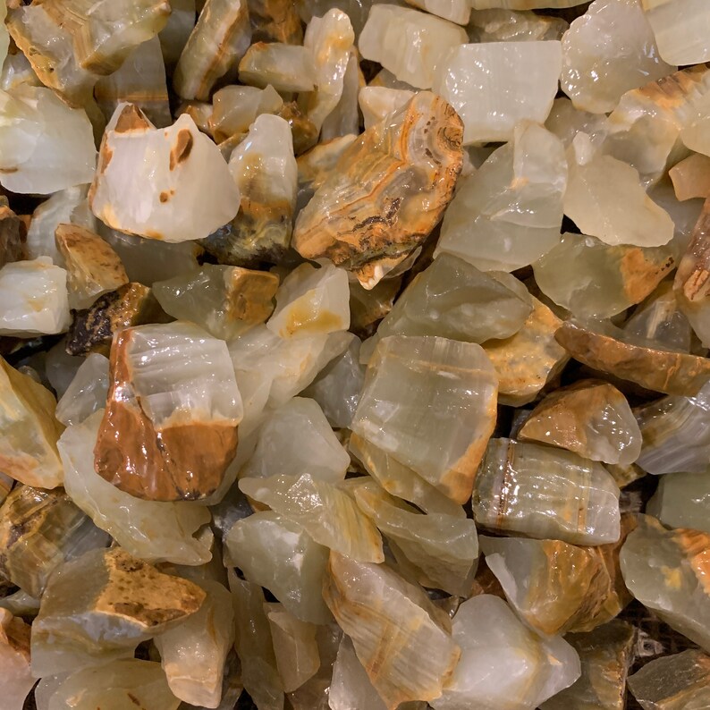 Plus a Very Nice FREE Faceted Gemstone 3000 Carat Lots of Honey Onyx Rough 